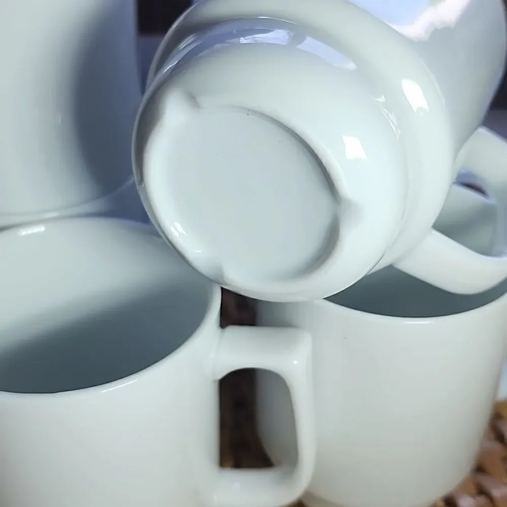 Company Ready Vintage Set Of 9 Stackable White Coffee/Tea Mugs